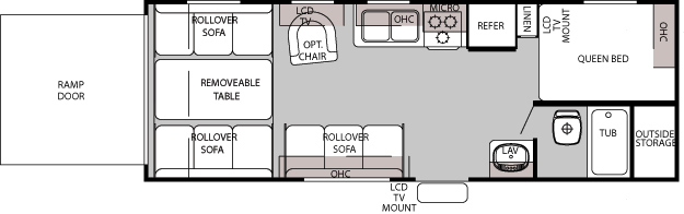 Wolf Pack Toy Hauler 25DFWP floor plan