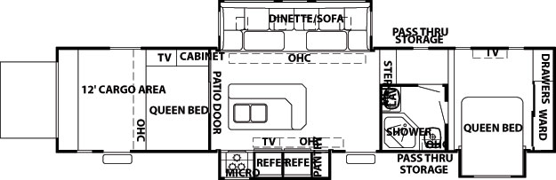 Wolf Pack Toy Hauler 396WP floor plan