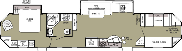 Cherokee Park Model 39BS floor plan